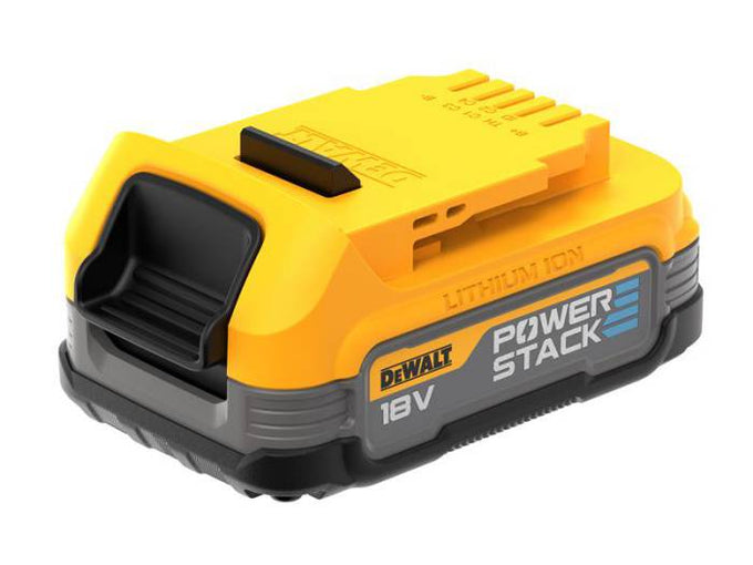 DEWALT DCBP034 18V XR POWERSTACK Compact Battery 1.7Ah with LED gauge, more power, longer life, at Keans Claremorris