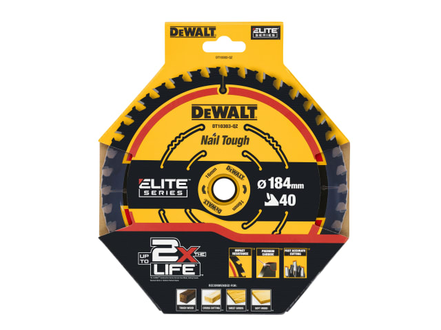 Dewalt DEWDT10303QZ ELITE™ Series Framing Circular Saw Blade 184 x 16mm x 40T - Image 2
