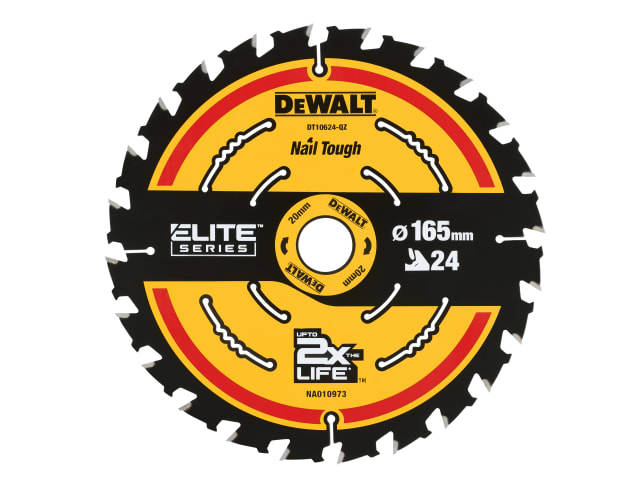 Dewalt DEWDT10624QZ ELITE™ Series Framing Circular Saw Blade 165 x 20mm x 24T - Image 1