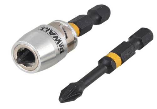 DeWalt Impact Torsion Bits PZ2 x 50mm with magnetic screwlock sleeve shown on white background