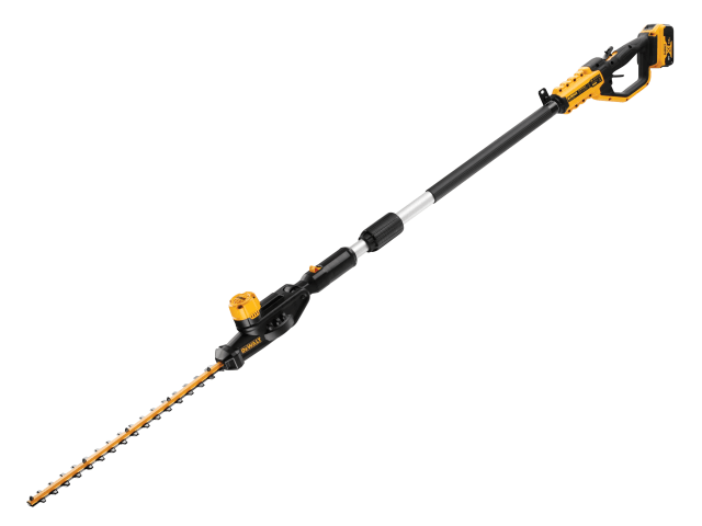 DEWALT XR 18V Pole Hedge Trimmer with 55cm dual-action blade, 7-position head, 5.0Ah battery – Keans Claremorris