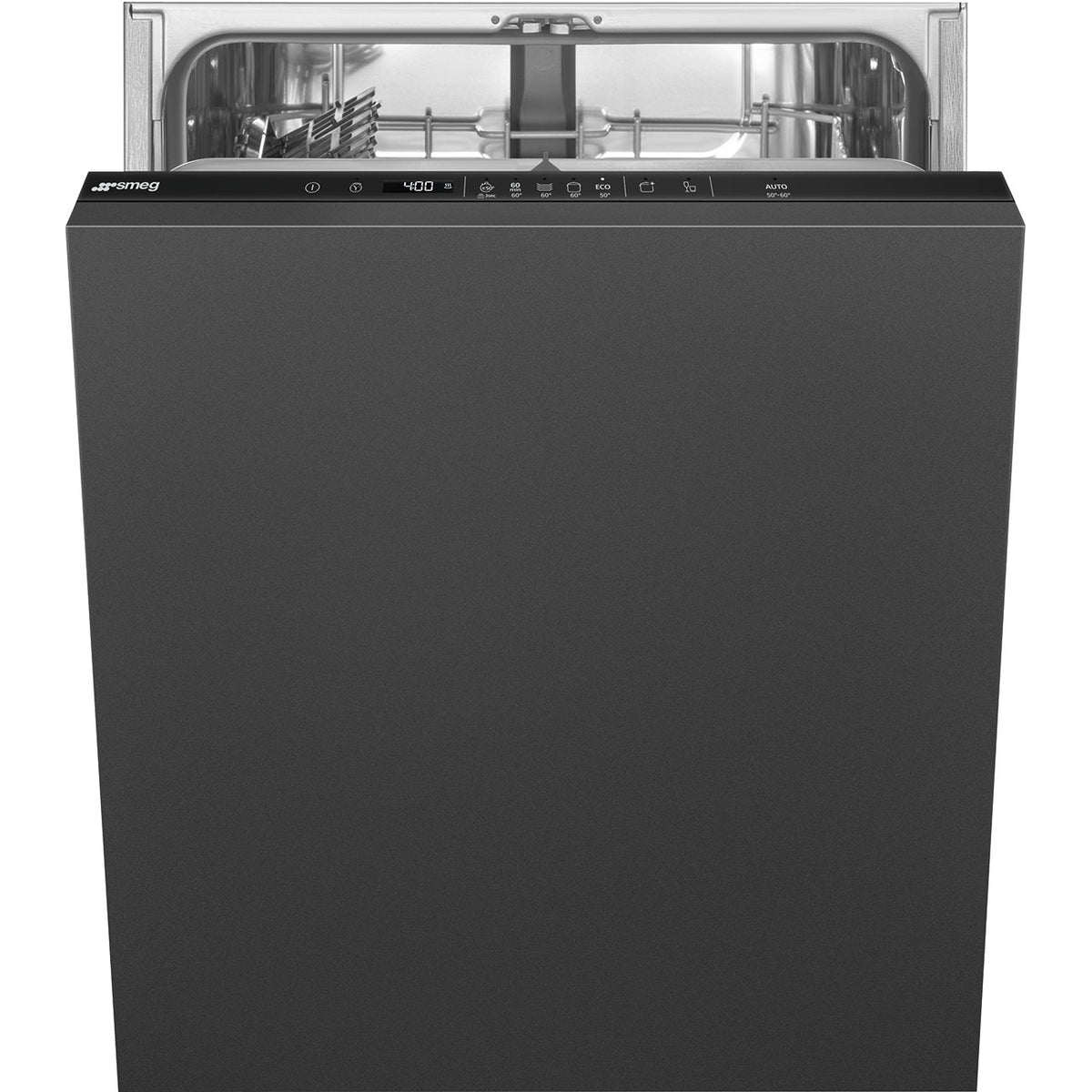 Smeg DI262D fully integrated dishwasher, 13 place settings, 8 programs, Dry Assist+, AquaStop, available at Kean’s