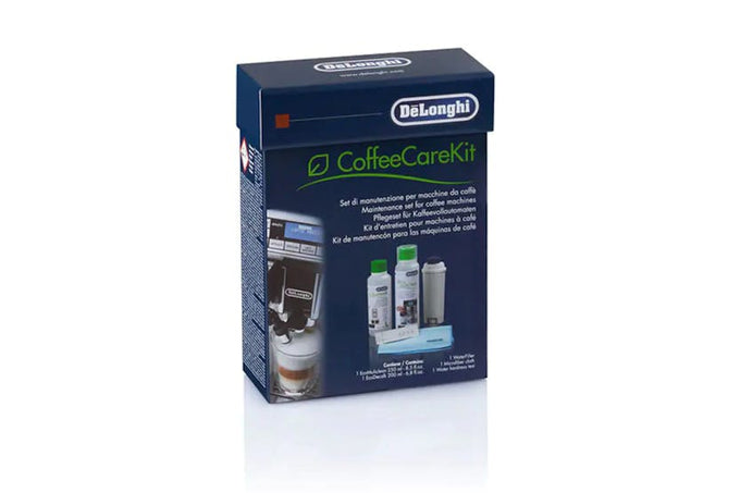 DeLonghi Coffee Care Kit DLSC306 for espresso machine cleaning, available at Keans Claremorris store.
