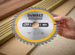 Dewalt 190mm x 30mm 40T Circular Saw Blade for precise cutting | Available at Keans Claremorris