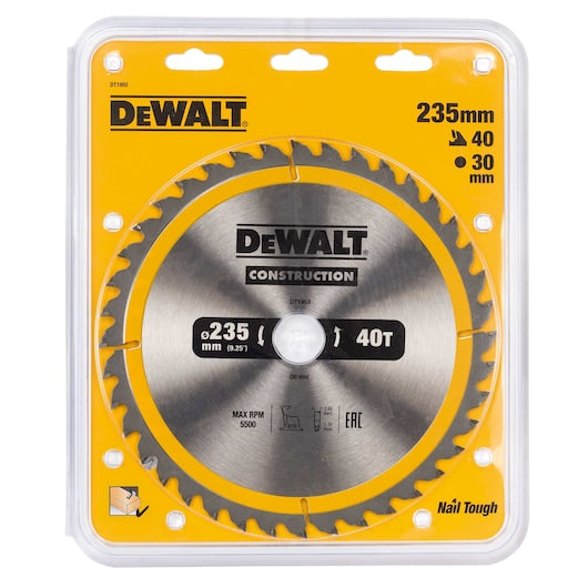 DeWalt Portable Construction Circular Saw Blade 235 x 30mm x 40T - Image 2