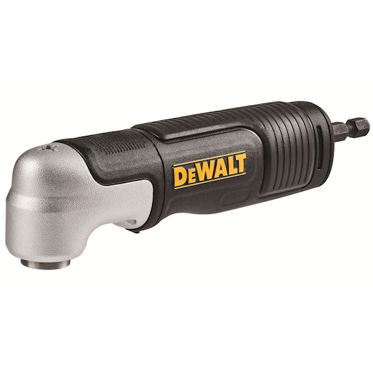 DeWalt DT20500 Impact Modular Right Angle Attachment with black grip and silver head angled left
