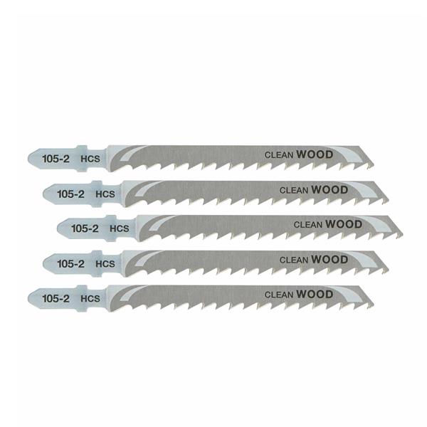 DEWALT HCS Wood Jigsaw Blades Pack of 5 T144DP for clean cuts, available at Keans Claremorris.