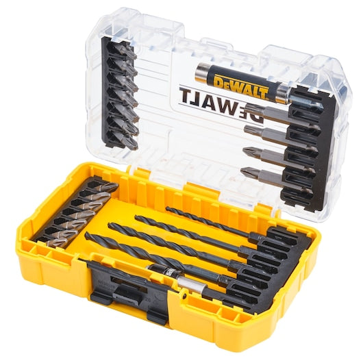 Dewalt DT70708 25-piece drill drive set with stackable tough case, magnetic bit holder, and TSTAK compatibility – Keans