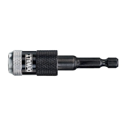 DeWalt DT71514-QZ rapid load screwdriving bit with knurled grip and hex shank on white background