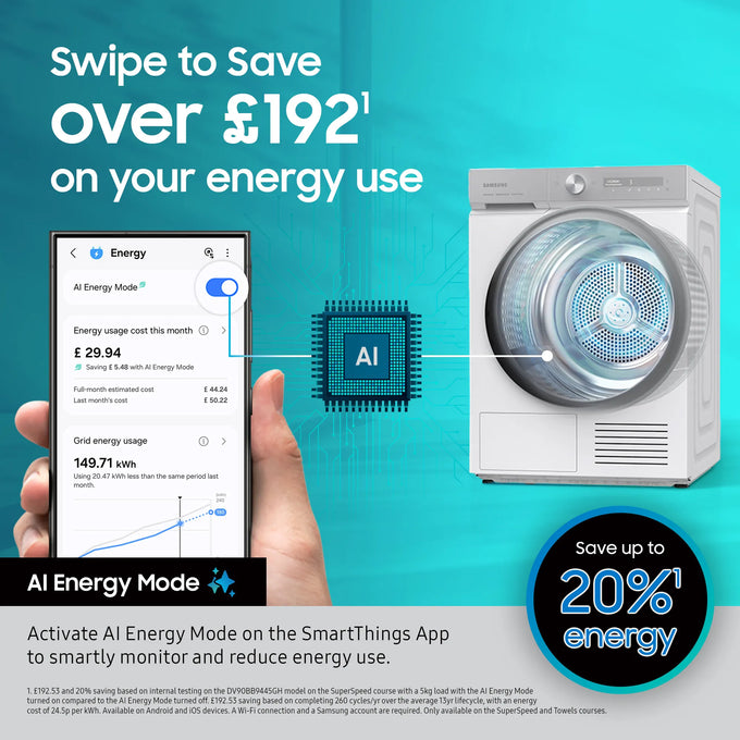 Samsung Series 6 OptimalDry WiFi 9 kg Heat Pump Tumble Dryer - Image 5