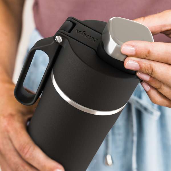 Ninja Thirsti 530ml Black Insulated Travel Bottle DW1801EUUKBK - Keeps Drinks Hot or Cold | Keans Claremorris
