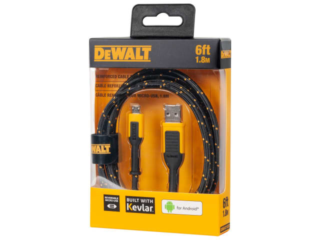 DeWalt USB A to USB-Micro Reinforced Charging Cable 1.8m (6ft) - Image 4