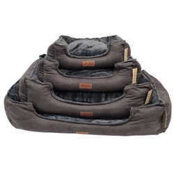 Dark Grey Velvet XL Dog Bed by Alice & Co, plush cushion, non-slip base, machine washable, luxury comfort – Keans Claremorris