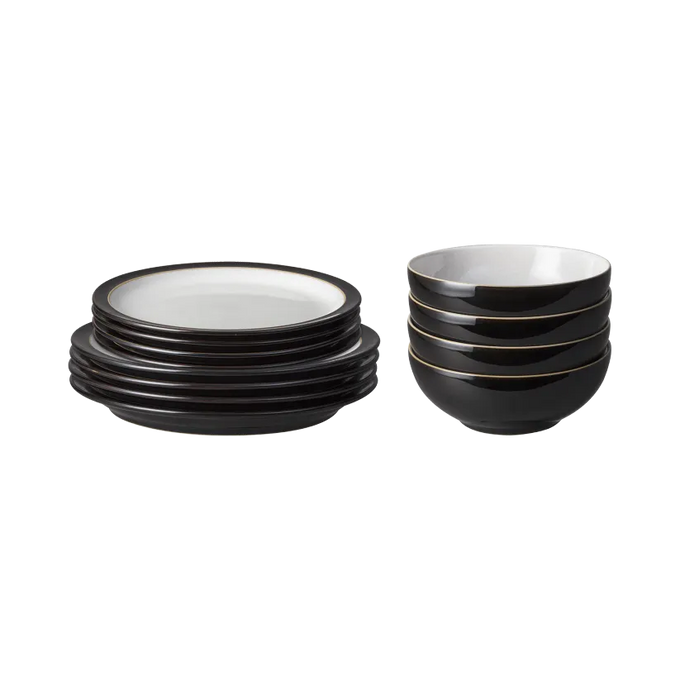 Denby Elements 12 Piece Dinnerset - Black Keans Claremorris