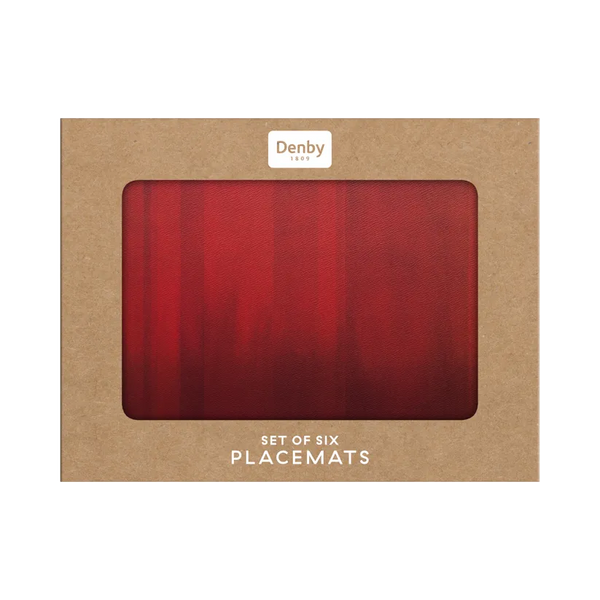 Denby Red Foliage 6Pc Cork-Backed Heat-Resistant Placemats, Easy-Clean, Available at Keans Claremorris