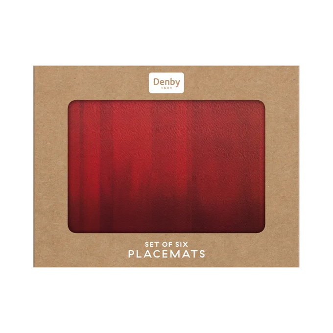 Denby Red Foliage 6Pc Cork-Backed Heat-Resistant Placemats, Easy-Clean, Available at Keans Claremorris