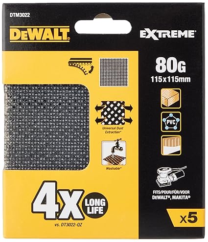 Dewalt 80 Grit 1/4 Sanding Sheets (Pack of 5) Keans Claremorris