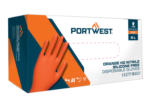 Disp 7 mil Disposable Glove (Pk100) Orange Keans Claremorris