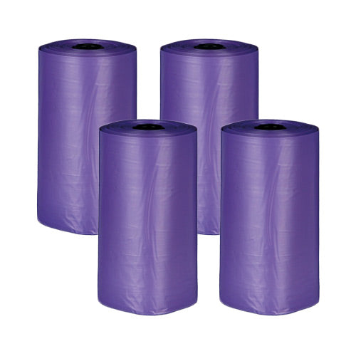 Dog pick up poo bags with lavender scent, 4 rolls, 80 bags total, purple, fits all dispensers - Keans Claremorris