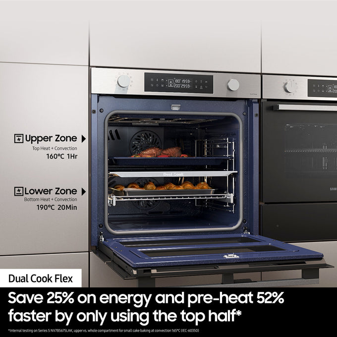 Samsung Series 4 76L Electric Smart Oven with Dual Cook, Black - NV7B4355VAK/U4 | Keans Claremorris