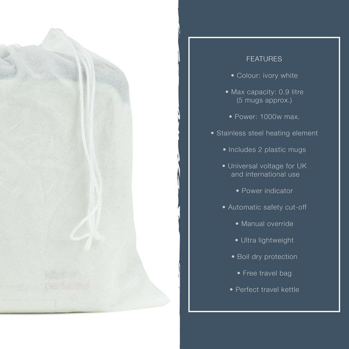 Lloytron Dual Voltage Travel Kettle, compact and portable, ideal for international use, available at Keans Claremorris.