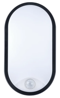 Eco Oval Bulkhead PIR IP54 10W 4000K 700lm (B/W Trim)