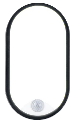 Eco Oval Bulkhead PIR IP54 10W 4000K 700lm (B/W Trim)