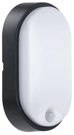 Eco Oval Bulkhead PIR IP54 10W 4000K 700lm (B/W Trim)