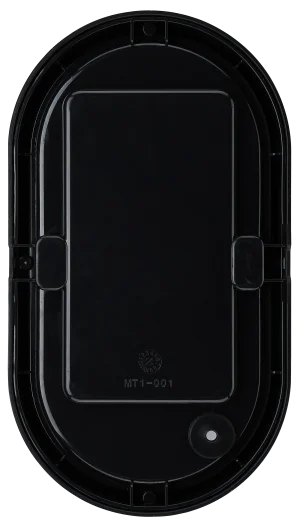 Black oval bulkhead light with IP54 rating, 10W, 4000K, 700lm, black trim, front view.
