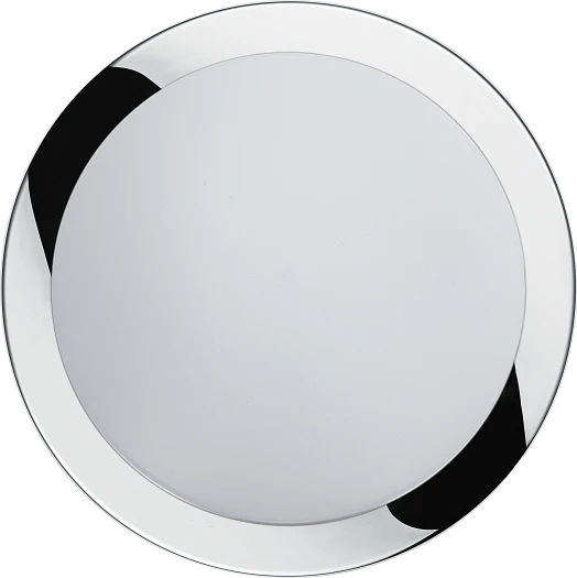 Round Decor Indoor Bulkhead light with chrome rim and frosted diffuser, 220mm diameter.