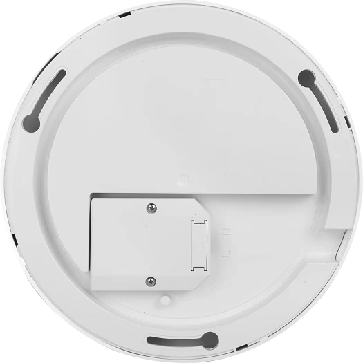 Underside view of Decor Indoor Bulkhead 220mm 14W 4K 1300lm light with white circular base and mounting slots.