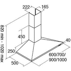 CDA 60cm Black Chimney Cooker Hood, sleek design, efficient ventilation - available at Keans Claremorris