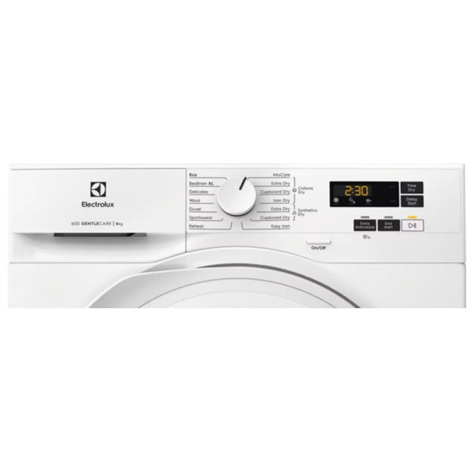 Electrolux 8kg Heat Pump Dryer EDHI618WD, energy-efficient drying, available at Keans Claremorris.