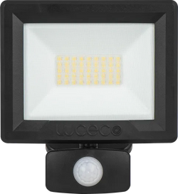 Luceco Essence 30W PIR Floodlight D2D Override 1m Cable Black