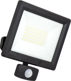 Luceco Essence 50W PIR Floodlight D2D Override 1m Cable Black