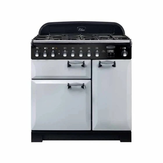 Rangemaster Elan Deluxe 90 Black Dual Fuel Cooker with 5 burners and 3 ovens, traditional style – Keans Claremorris