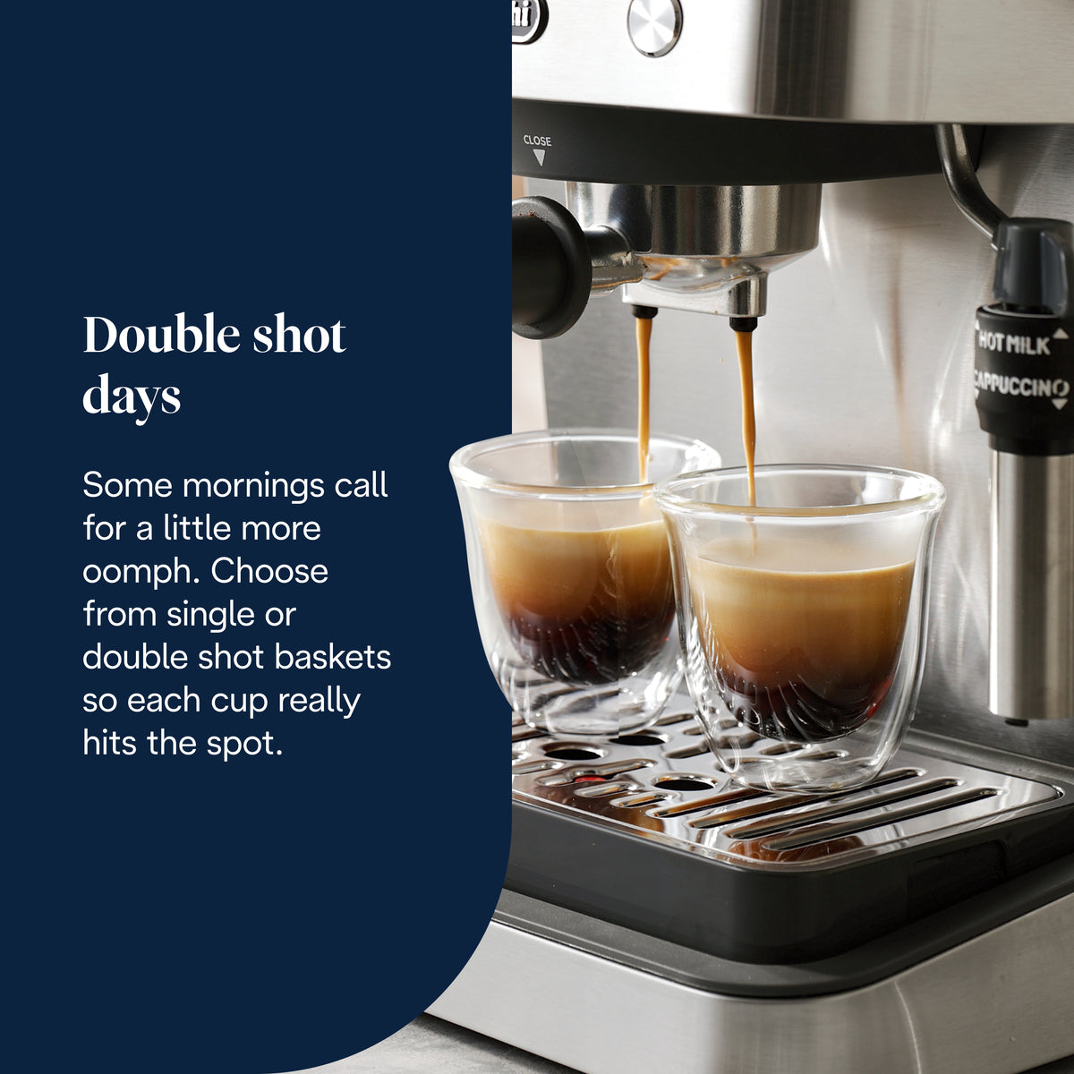 De'Longhi Linea Classic Espresso Coffee Machine - Silver - EM450.M - Image 6
