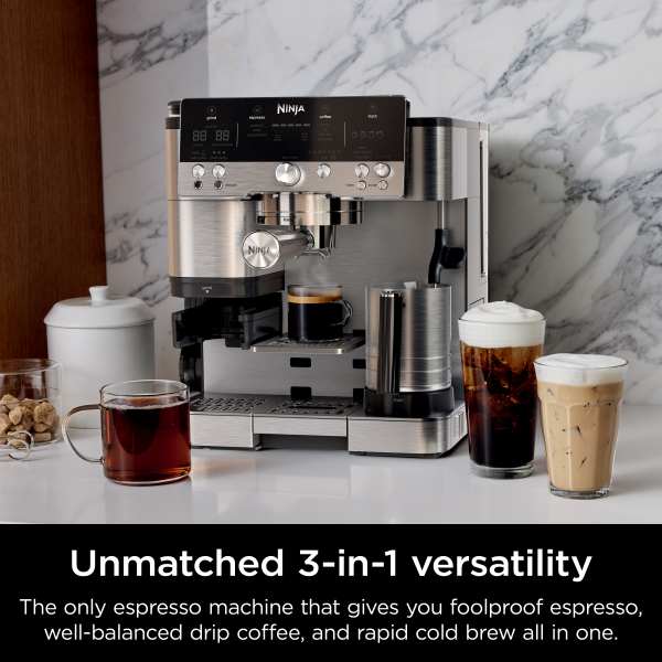 Ninja Luxe Café Premier Espresso Machine ES601UK with advanced brewing, Keans Claremorris premium coffee maker