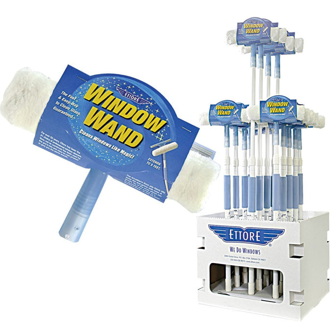 Ettore Window Wand with squeegee and scrubber, washable head, 5ft extension pole – available at Keans Claremorris.