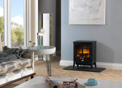 Dimplex Elbe Electric Stove with realistic flame effect, compact design – available at Keans Claremorris