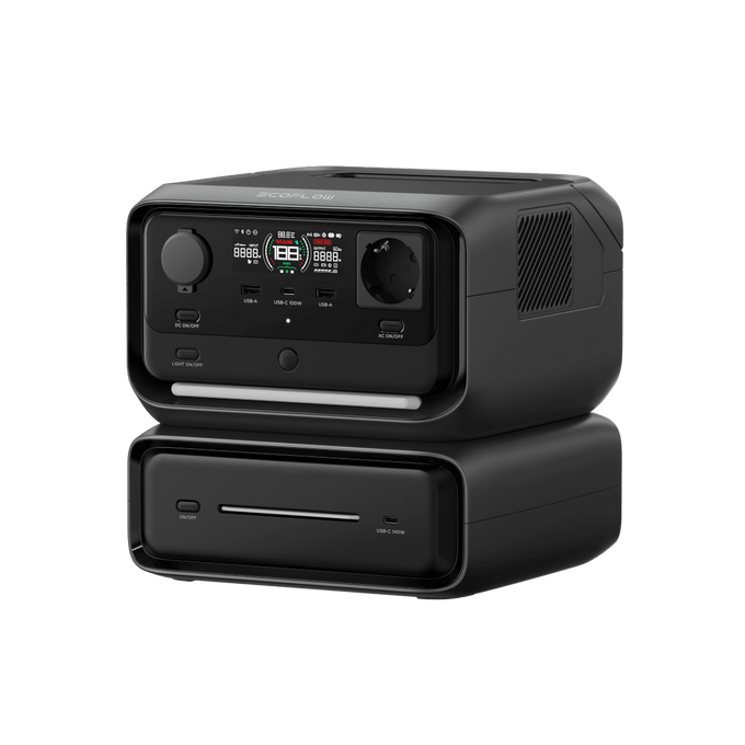 EcoFlow River 3 Max 572Wh portable generator, 600W output, fast recharge, ultra-quiet, lightweight, available at Kean’s