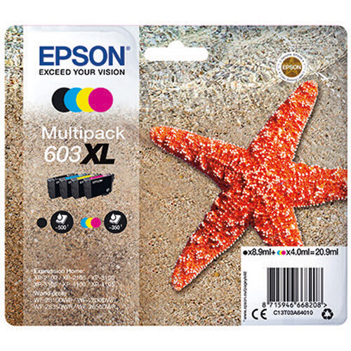 Epson Starfish 603XL Ink Cartridge Multipack CMYK C13T03A64010 | keans Claremorris