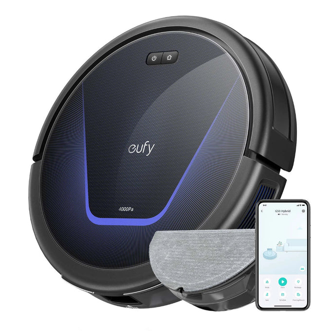Eufy RoboVac G50 hybrid vacuum and mop with 4,000 Pa suction, Pro-Detangle brush, 120-min run – available at Kean’s