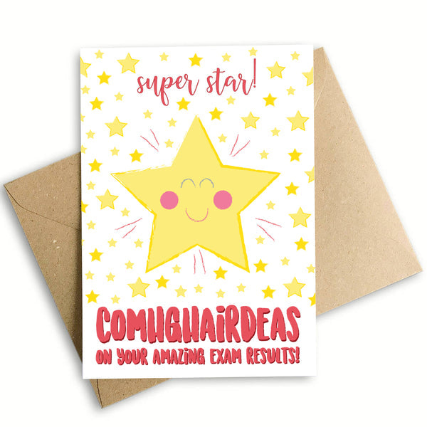 Congratulations Exam Results Card, A6 size, 350gsm silk card with eco-friendly envelope – Keans Claremorris