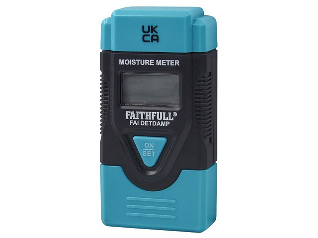 Damp & Moisture Meter with backlit LCD for wood, building materials, and temperature – available at Kean’s Claremorris. –