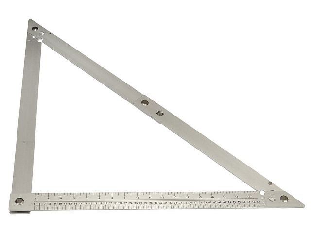 Faithfull Folding Square 600mm, heavy-duty aluminium, 90° & 45° angles, foldable with carry case, available at Kean’s