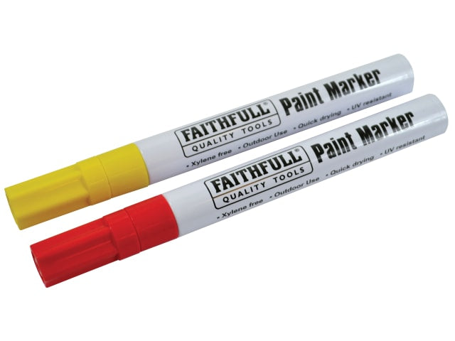 Faithfull Paint Marker Yellow and Red  | FAIPMYELRED - Image 1