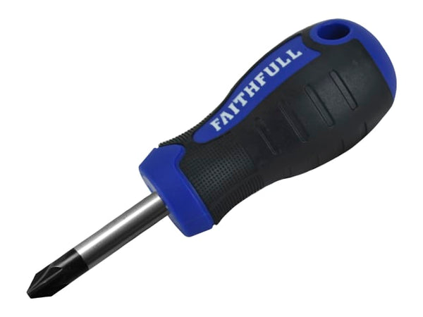 Faithfull Soft Grip S/Driver 2pz x 38mm Stubby  | FAISDPZ2S