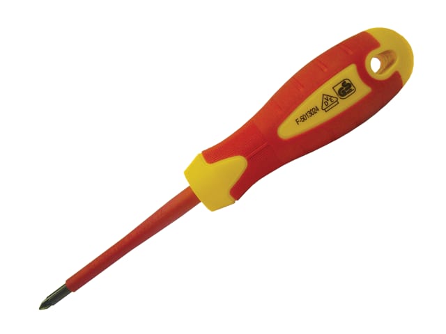 Faithfull Soft Grip VDE S/Driver PZ2 x 100mm | FAISDVDEPZ2 - Image 1