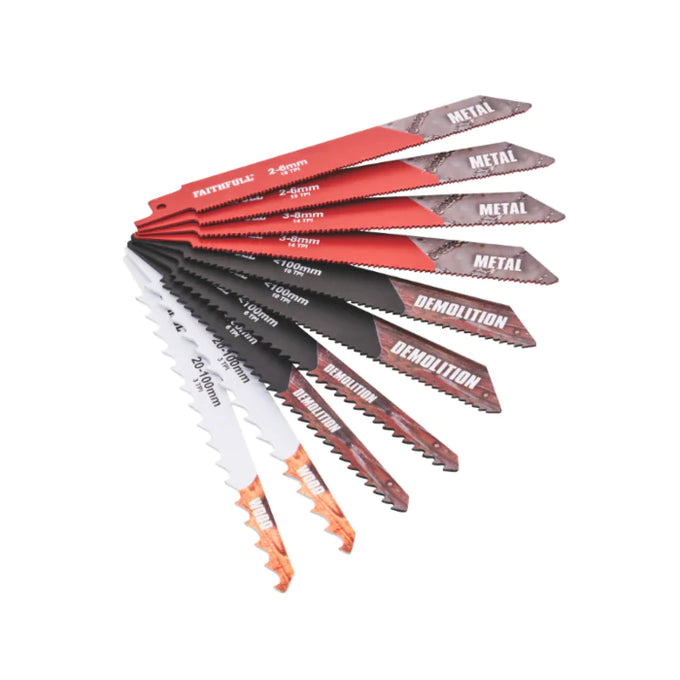 FAITHFULL Sabre Saw Blade Set, 10 Piece Keans Claremorris